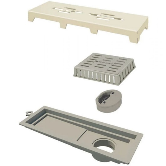 Ralo Linear Novii Base Pvc 25cm Bege Vazado Linear - Imagem principal - 16c23dcf-948f-4e0c-8c24-cc8dfee5ea35