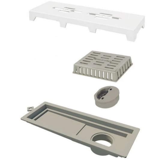 Ralo Linear Novii Base Pvc 25cm Branco Vazado Linear - Imagem principal - 1308d64d-920f-4e07-bc8a-5dfd4f29e843