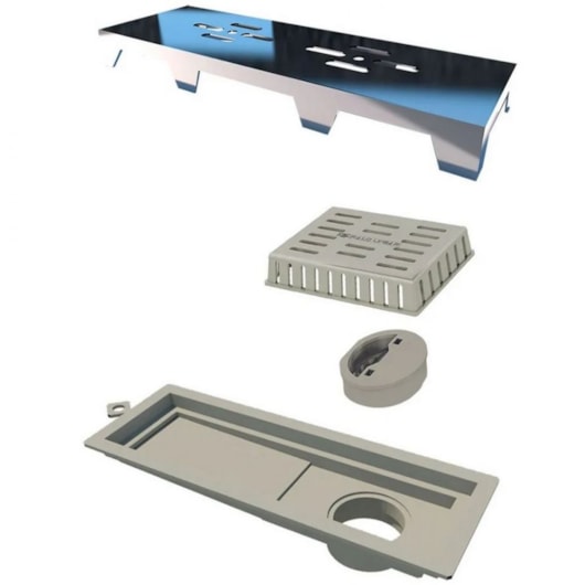 Ralo Linear Novii Base Pvc 25cm  Cromada Vazado Linear - Imagem principal - 1d2454c5-51da-4f0a-9508-8f0f7988fae2