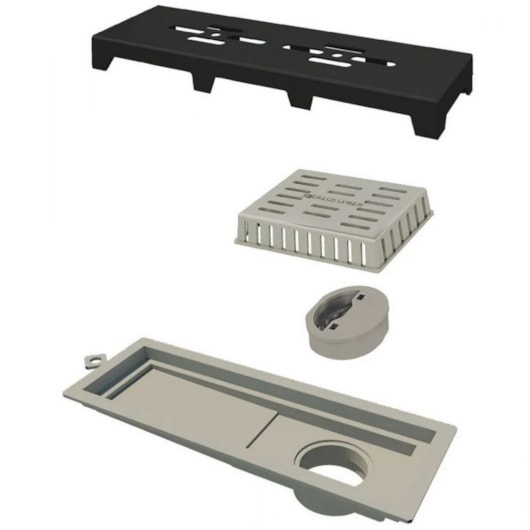 Ralo Linear Novii Base Pvc 25cm Preto Vazado Linear - Imagem principal - 595e34f8-c420-4fa2-a067-63923bdfb042