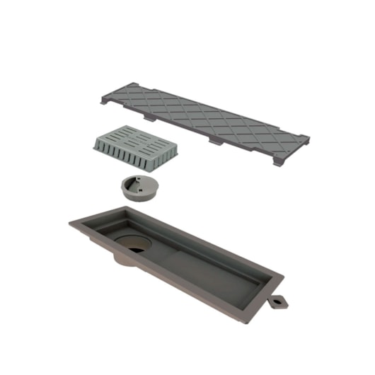 Ralo Linear Novii PVC Seco 25cm Acabamento Oculto Linear Acessórios - Imagem principal - 04ef84de-c768-41e3-a49e-b682f396bbfc