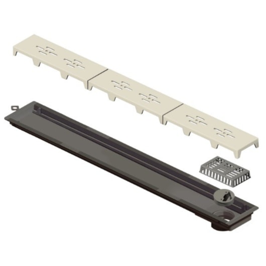Ralo Linear Novii PVC Seco 75cm Acabamento Bege Linear Acessórios - Imagem principal - 40d77d31-f967-487e-bca2-76bdc73823d4