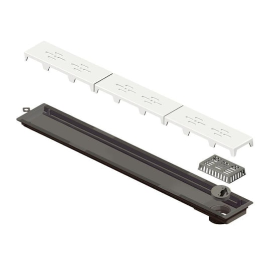 Ralo Linear Novii PVC Seco 75cm Acabamento Branco Linear Acessórios - Imagem principal - 9839efb9-c1da-4817-975b-fd7765bde6e9