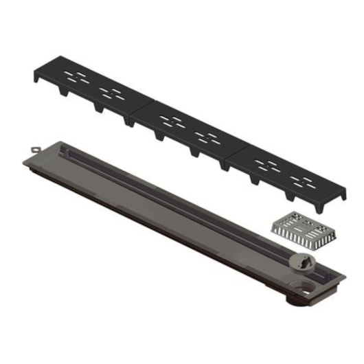 Ralo Linear Novii PVC Seco 75cm Acabamento Preto Linear Acessórios - Imagem principal - 0b64e110-f02a-4fc5-90c7-6903673a89df