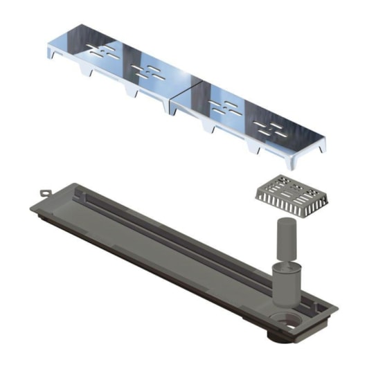Ralo Linear Novii PVC Sifonado 50cm Acabamento Abs Cromado Vazado Linear Acessórios - Imagem principal - cf11e433-046e-4266-a5dd-ba33a3963bc8