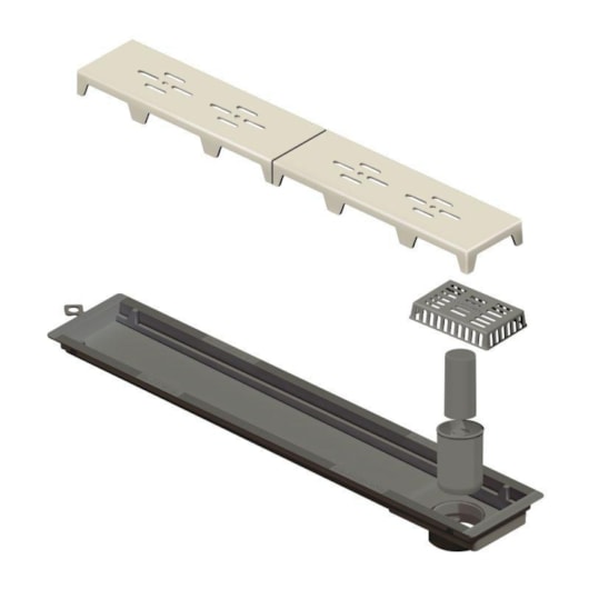 Ralo Linear Novii PVC Sifonado 50cm Acabamento Bege Linear Acessórios - Imagem principal - be7b8ebf-4c40-4b40-86d5-bd3366e64fec