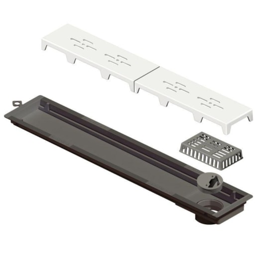 Ralo Linear Novii PVC Sifonado 50cm Acabamento Branco Linear Acessórios - Imagem principal - b784a6b1-7780-4c74-89dd-dec41d904662