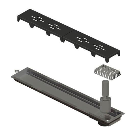 Ralo Linear Novii PVC Sifonado 50cm Acabamento Preto Linear Acessórios - Imagem principal - b875accf-e8d3-497f-9eff-a19d5c38964e