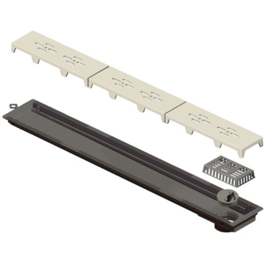 Ralo Linear Novii PVC Sifonado 75cm Acabamento Bege Linear Acessórios - Imagem principal - 1fbe5bd1-e180-4092-a0db-0da397bba8c0