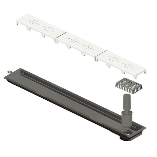 Ralo Linear Novii PVC Sifonado 75cm Acabamento Branco Linear Acessórios - Imagem principal - 573c8bae-57d1-4630-bd84-e2b2bc253348