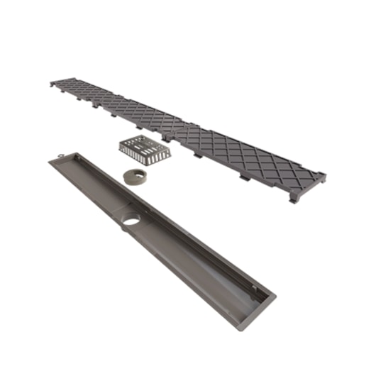 Ralo Linear Novii PVC Sifonado 75cm Acabamento Oculto Saída Central Linear Acessórios - Imagem principal - 8deff0b8-732a-489a-837e-ba7f922ac268