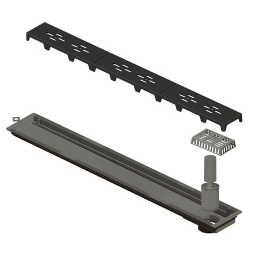 Ralo Linear Novii PVC Sifonado 75cm Acabamento Preto Linear Acessórios - Imagem principal - 31240fc5-1389-4910-b185-0512c73a6b45