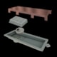 Ralo Linear Tiny Base PVC Tampa Inox Rosé Gold Linear Acessórios 25cm  - 3781235a-e436-4c8d-b987-1d57e80edf62