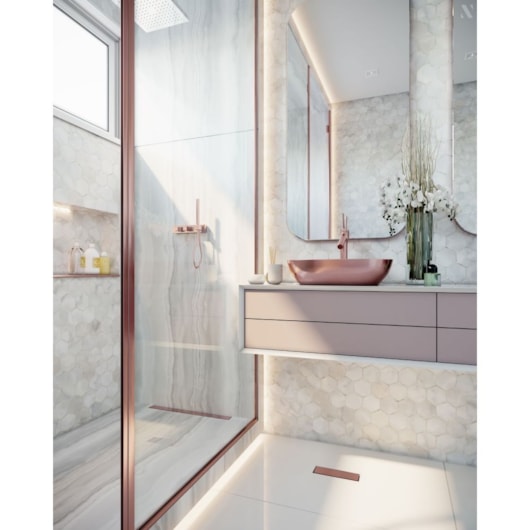 Ralo Linear Versatile Tampa Red Gold 4255 Linear 50cm - Imagem principal - 991b5651-3a4b-4bd7-886b-7dae4b050ff6