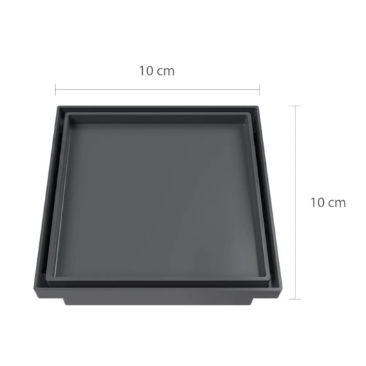 Ralo Oculto Quadrado Cinza Astra 10x10cm - Imagem principal - 07ef32b6-fd76-4907-a4d8-4da73797e496
