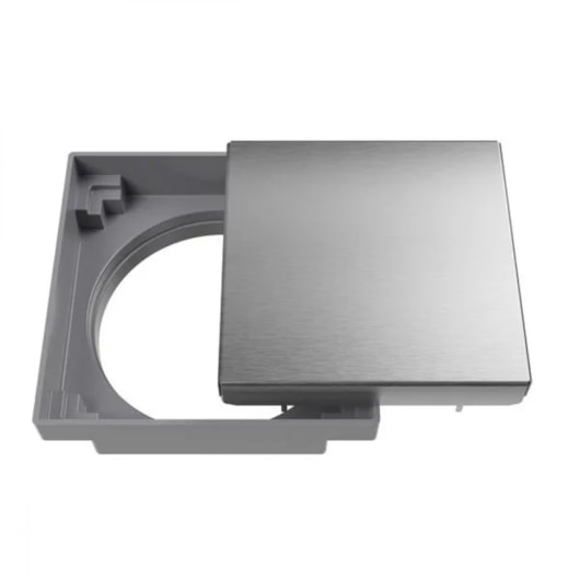 Ralo Oculto Quadrado Inox 10x10cm Astra - Imagem principal - 6044466f-4970-4a8c-9502-9d4dfecbb56b