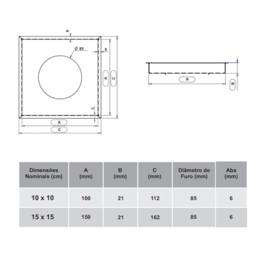 Ralo Oculto Quadrado Inox 10x10cm Mozaik - Imagem principal - 70a1334b-41a1-4b46-9beb-3ca9ff17eb31