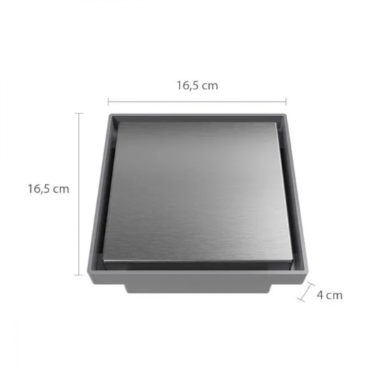 Ralo Oculto Quadrado Inox 15x15cm Astra - Imagem principal - 2701ac40-b4d3-455b-ac4b-bef5aed8d3de