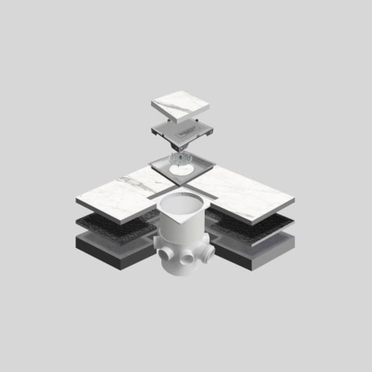 Ralo Oculto Quadrado Inox 15X15cm Mozaik - Imagem principal - 9598998c-0e9a-4ee4-ac71-3107856e1eb4