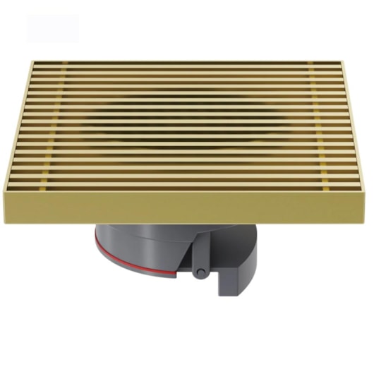 Ralo Piso Grelha Ouro Escovado com Coletor Lexxa 15x15cm - Imagem principal - 783a8c83-01e7-45d3-82ed-9d112573dc57