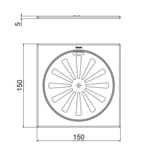 Ralo Quadrado Sem Polimento Docol 15cm - Imagem principal - 5bad14f4-bec0-4787-a6ce-67641d300e32