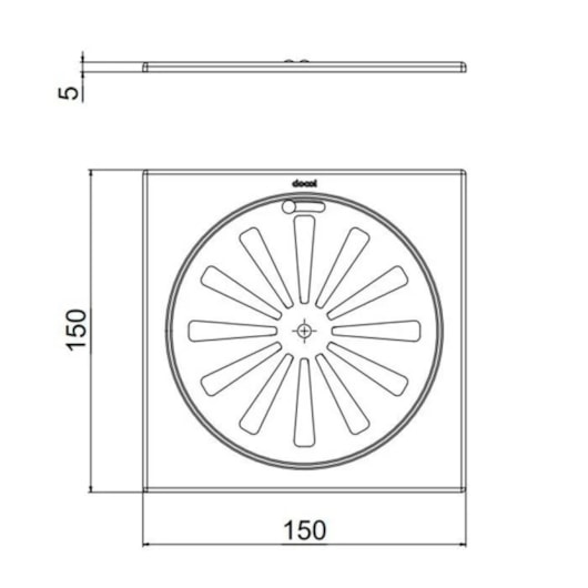 Ralo Quadrado Sem Polimento Docol 15cm - Imagem principal - 13176a4d-1f52-476d-aee2-a7bae418f7fd