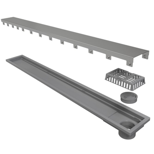 Ralo Royal Tampa Inox Com Saída Extremidade 80cm Linear - Imagem principal - 101a7467-9535-450a-9017-ee5c031d6254