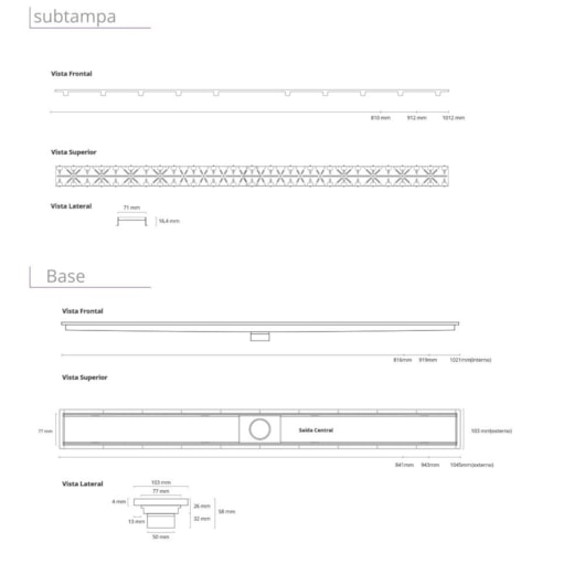 Ralo Royal Tampa Oculta Linear 80cm - Imagem principal - e99f201e-27c0-4b43-b85d-d921fc07a702