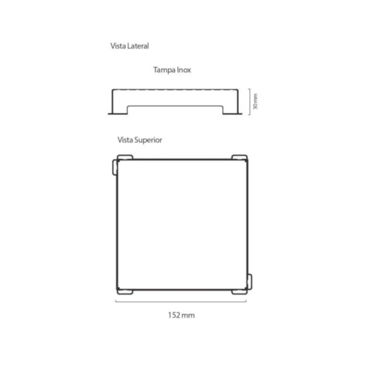 Ralo Square Com Tampa Inox Escovado 210 Linear 15x15cm - Imagem principal - a79c0a15-51f0-4f3d-8867-7a85c959aff1