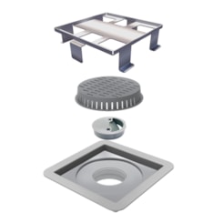 Ralo Square de Tampa Oculta Elleve Linear 10X10cm