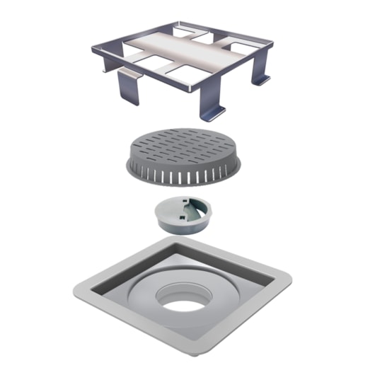 Ralo Square de Tampa Oculta Elleve Linear 10X10cm - Imagem principal - 0bd9bc90-935c-4a6a-aaf1-a232af6ffb5a