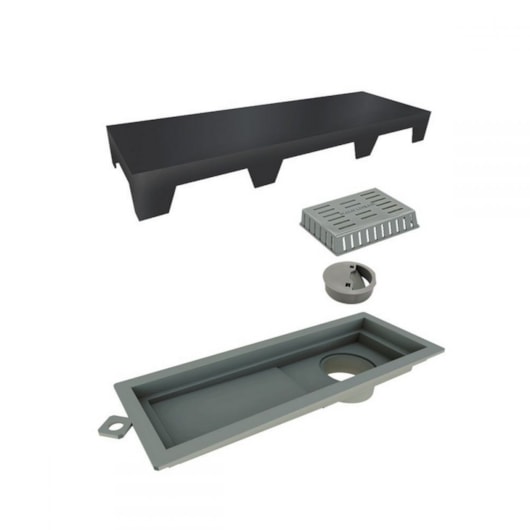 Ralo Tiny Pvc 25cm Com Tampa Inox Black Matte Linear - Imagem principal - 48ec9396-ae9d-4611-b266-f1996231e9f3