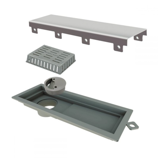 Ralo Tiny Pvc 25cm Com Tampa Inox Escovado Linear - Imagem principal - f799780f-60c0-4bb6-9264-d404b57430d1