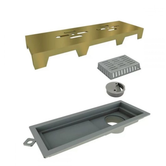 Ralo Tiny Pvc 25cm Com Tampa Inox Gold Linear - Imagem principal - b4bc7917-1e68-4fa3-822d-3efd337c5b3a