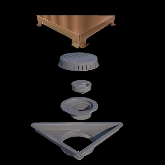 Ralo Triangular Vertex Tampa Red Gold Linear Acessórios - Imagem principal - ecf771b8-feec-4603-8ed7-6f05df9558f6