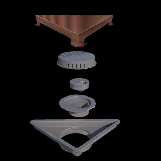 Ralo Triangular Vertex Tampa Rosé Gold Linear Acessórios - Imagem principal - d664857a-b970-40df-b5f6-6d36685c8100