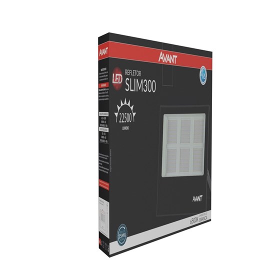 Refletor De Led Slim 300 Emissão De Luz Branca Bivolt Avant 6500K - Imagem principal - e9ebd257-2d2c-4bfa-b649-05c711ae6ec1