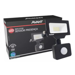 Refletor Led Com Sensor De Presença Emissão De Luz Branco Avant 10W 6500K