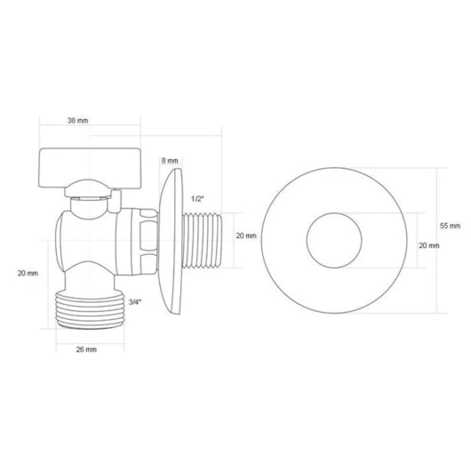 Registro De Esfera Para Máquina De Lavar Japi 1/2 - 3/4 X 3/4 - Imagem principal - b0a90c18-0083-4cd8-b3e3-316987f0ea59