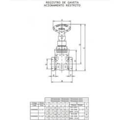 Registro De Gaveta Com Acionamneto Restrito 3/4