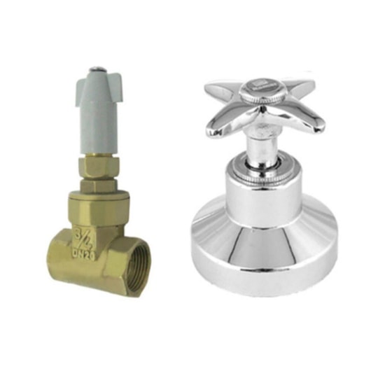 Registro de Gaveta com Canopla C23 Cromado Romar DN20 - Imagem principal - 5eef0388-7c21-423a-9f52-79cd773c96b8