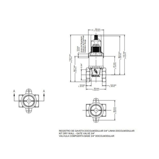 Registro De Gaveta Modular 3/4
