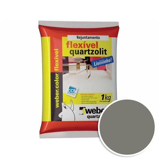 Rejunte Flexível 5kg Cinza Outono Quartzolit - Imagem principal - 6199a268-d580-44d6-aeba-5e982b2a1f85