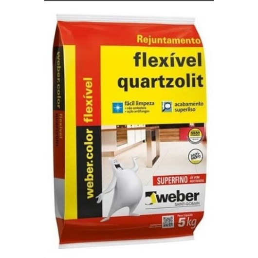 Rejunte Flexível 5kg Cinza Platina Quartzolit - Imagem principal - d0176b23-7965-4a4a-8e81-eabea6a5f6b2