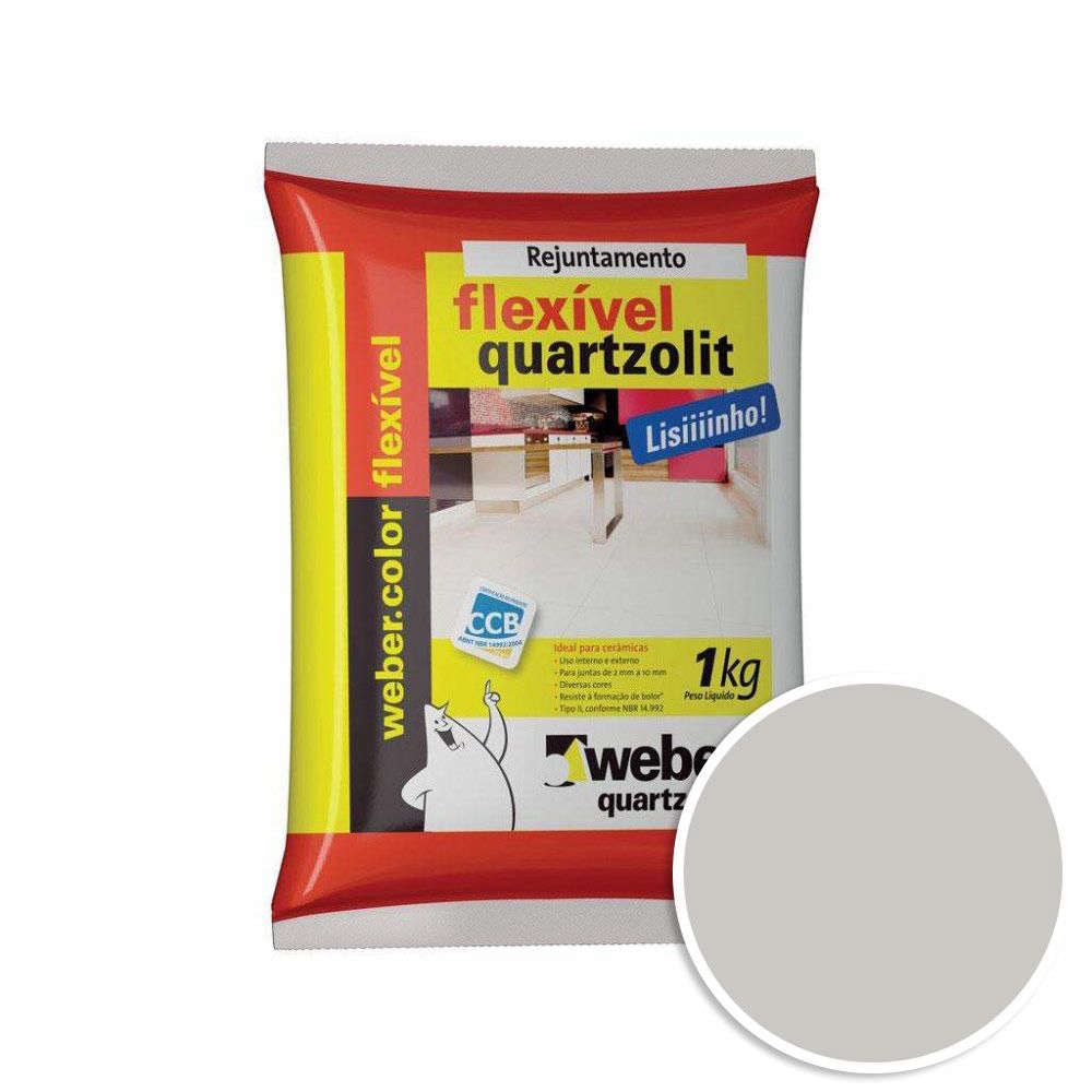 Rejunte Cinza Platina Quartzolit 5kg Rejunte Flexível para Cerâmicas 5KG Cinza Platina Quartzolit - ABC da