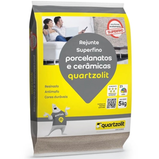 Rejunte Porcelanatos E Cerâmicas Superfino 5kg Marrom Café Quartzolit - Imagem principal - b84e3604-4850-4b35-8a7e-5d795aa96459
