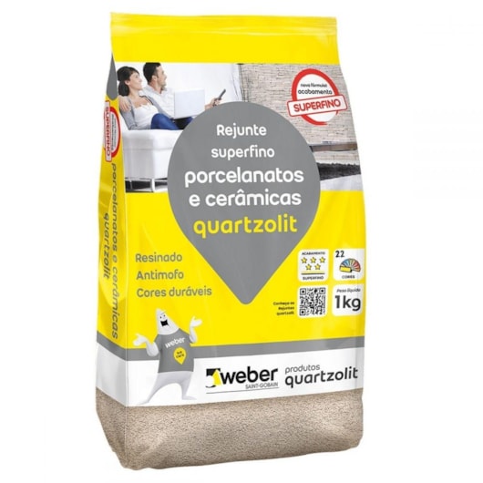 Rejunte Porcelanatos E Cerâmicas Superfino Cinza Outono Quartzolit 5kg - Imagem principal - 7a02b86a-5835-4060-b4a8-aef96fc00bde