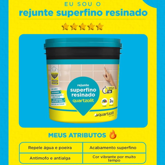 Rejunte Super Resinado Canela Quartzolit Pote 2kg - Imagem principal - 53c167c2-d242-4505-a6f2-8b5d446c9de7
