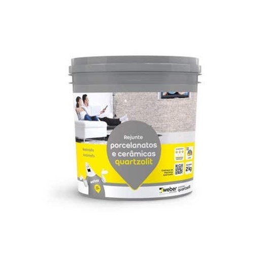 Rejunte Superfino Premium 2kg Branco Quartzolit - Imagem principal - 20626d6d-b5dd-45a1-943d-e7dba4f3b67e