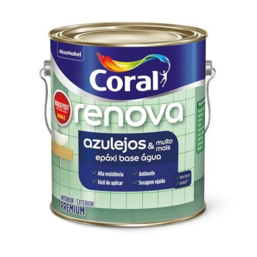 Renova Azulejos Acetinado Base Pm 3,2L Coral - Imagem principal - 455f0ca3-56fc-4312-b06e-64daad1a23cb